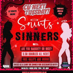 CU NEXT TUESDAY | SAINTS AND SINNERS  l| 30/04/24 Tickets | The Arch Brighton  | Tue 30th April 2024 Lineup