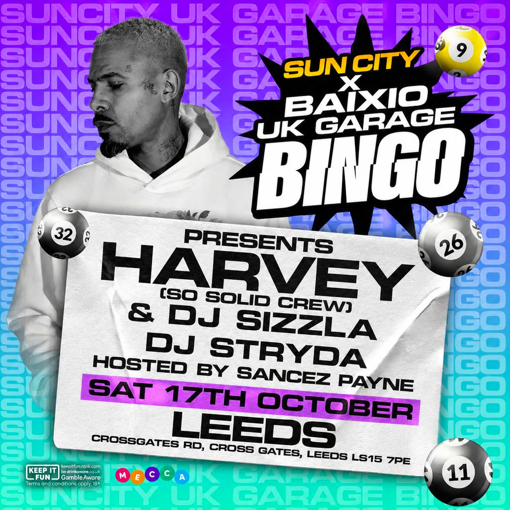 Sun city X Baixo UK Garage Bingo at Mecca Bingo Leeds Cross Gates