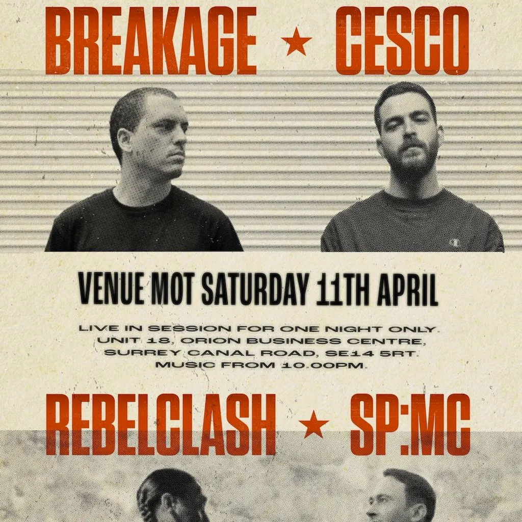 Breakage, SP:MC, Cesco, Rebel Clash - Venue MOT at Venue MOT Unit 18