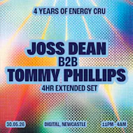 4 Years of Energy Cru: Joss Dean b2b Tommy Phillips (4hr set) at Digital Newcastle