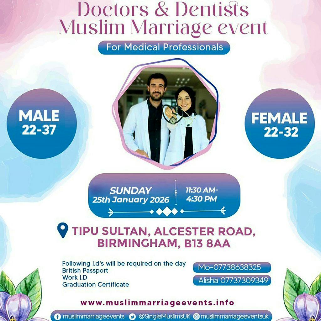 Muslim Marriage Events Birmingham - Doctors & Dentists Event at Tipu Sultan Majestic Dining