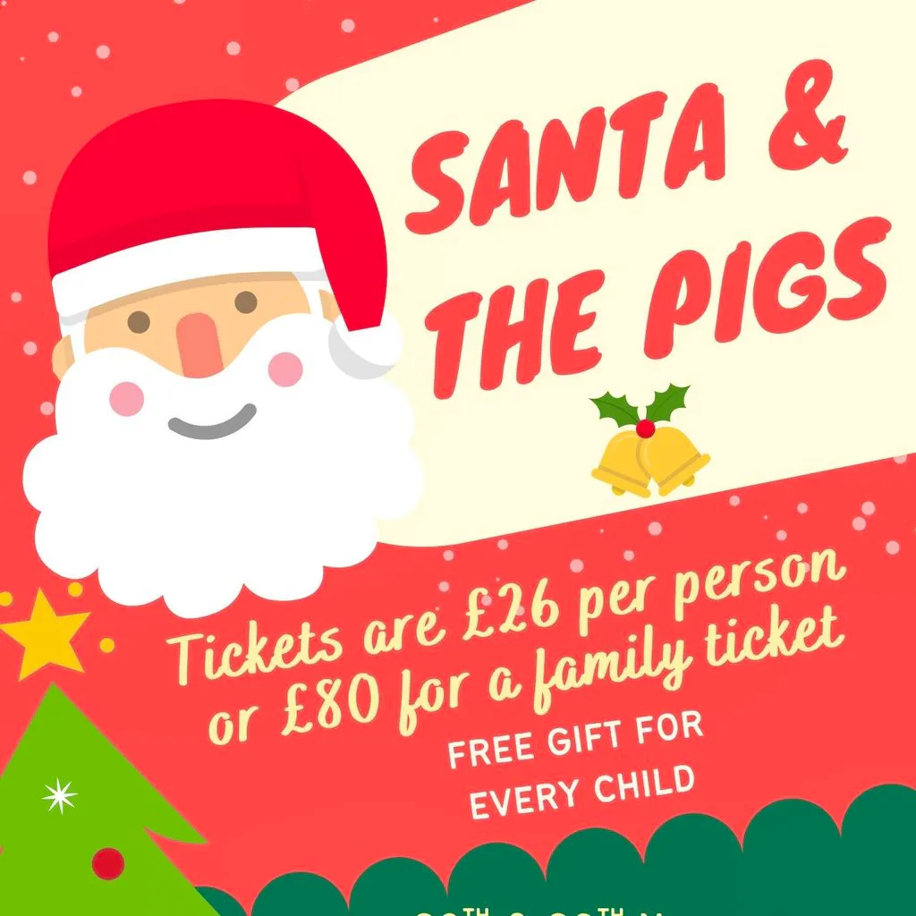 Santa and the Pigs at Kew Little Pigs Farm Ltd