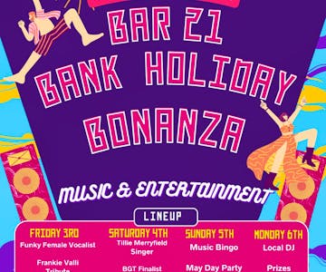 CafeBar 21's May Bank Holiday Bonanza
