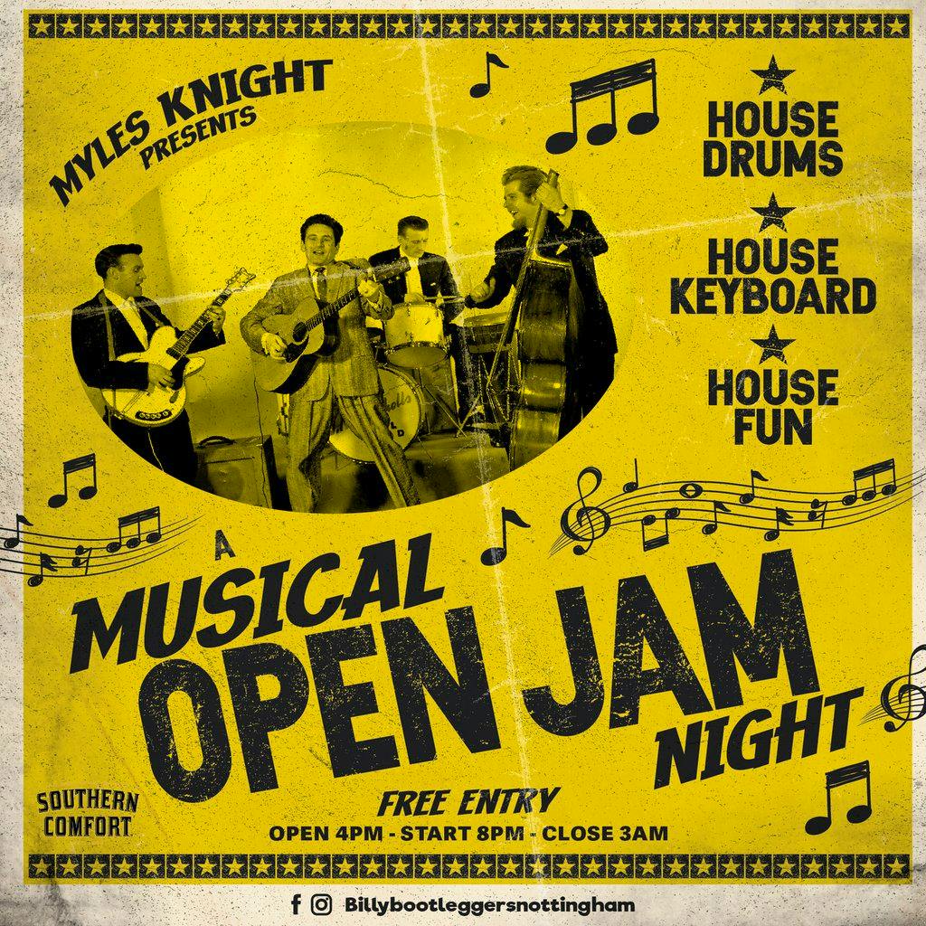 A Musical Open Jam Night - Open To All at Billy Bootleggers Nottingham