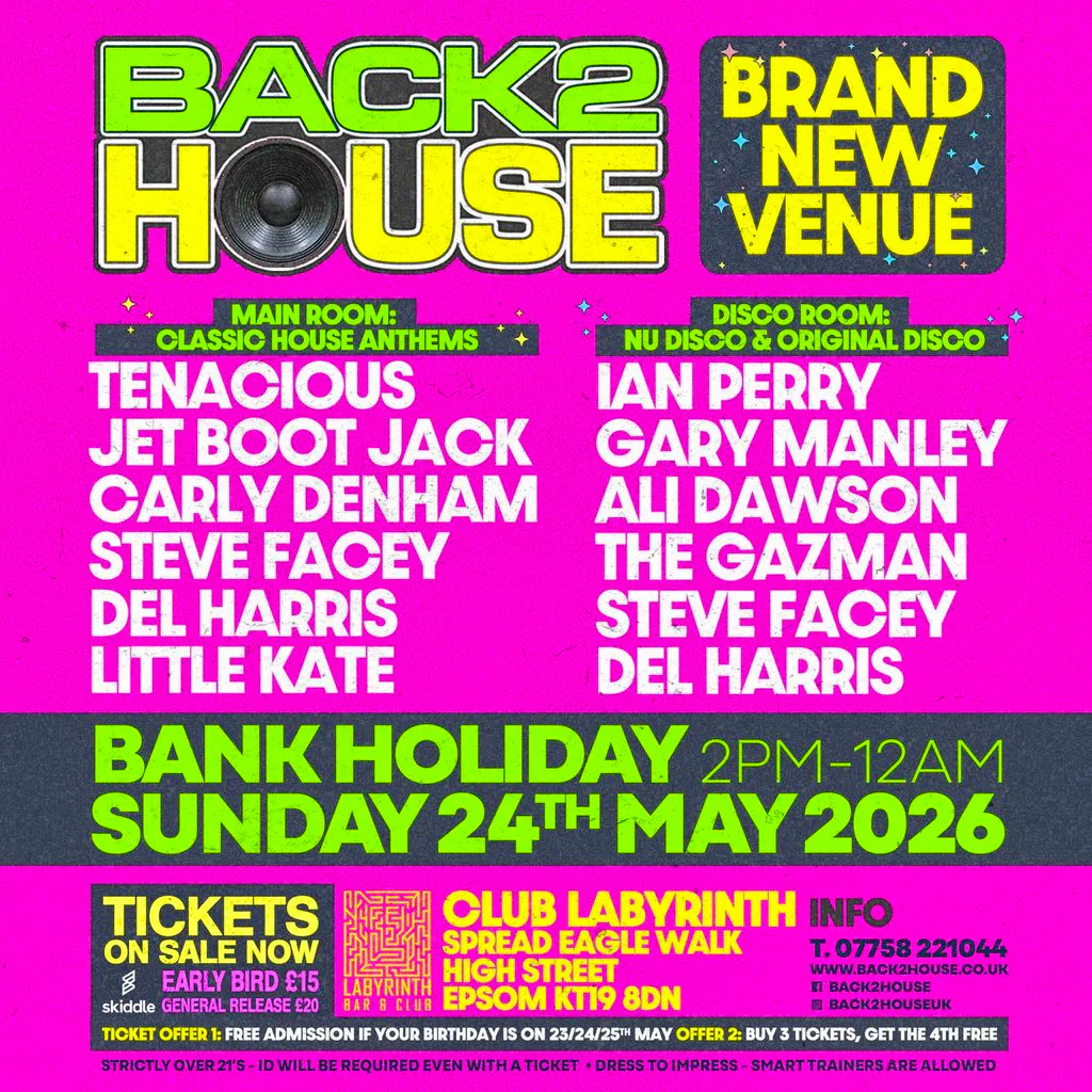 Back2house at Club Labyrinth Epsom