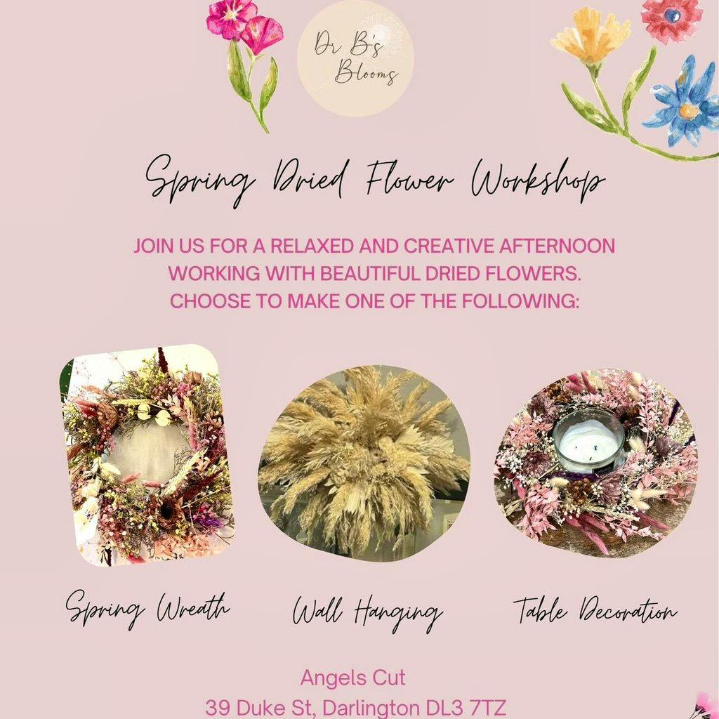 Spring dried flower workshop at Angels Cut Bar