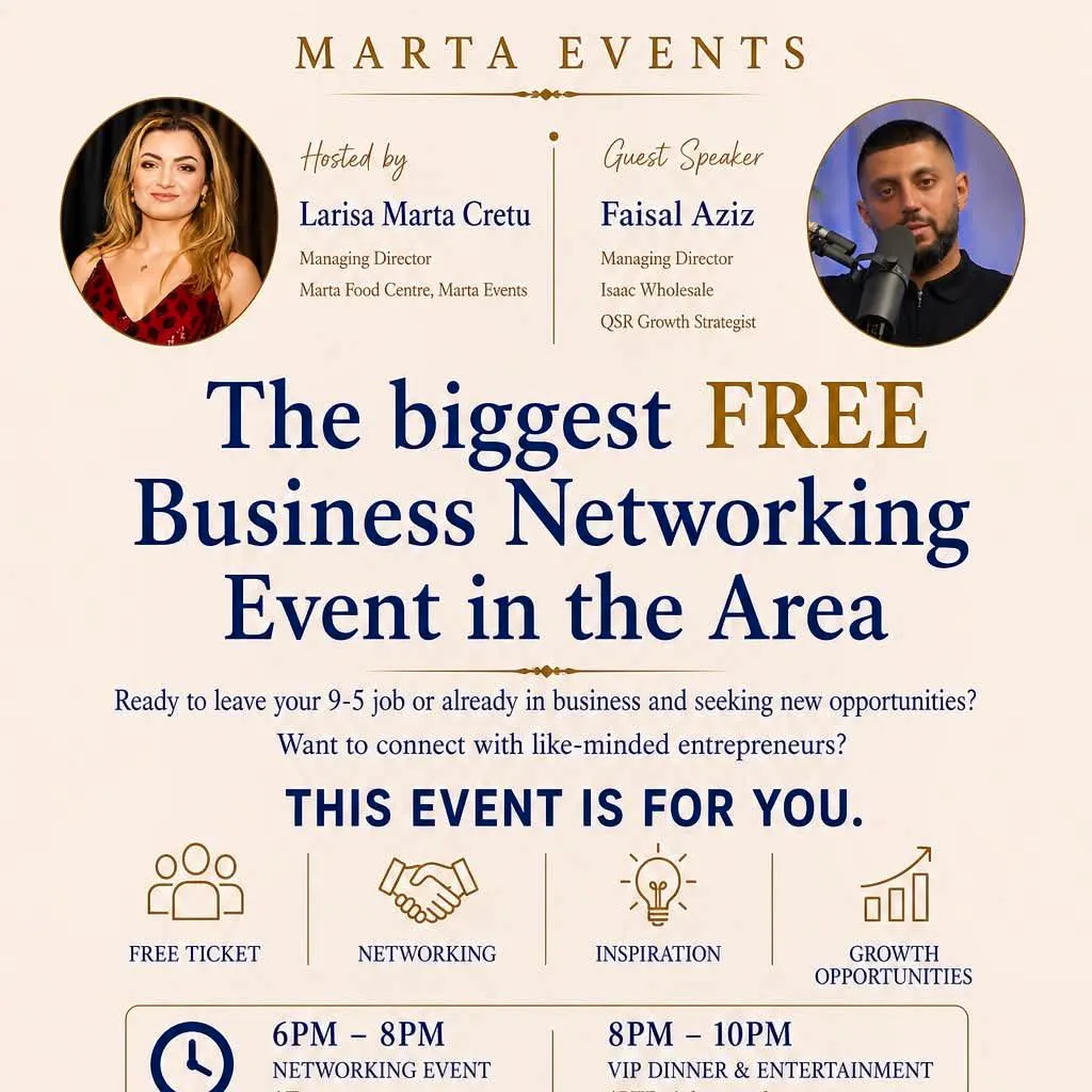 FREE Business Networking Event at Stilton Pavilion
