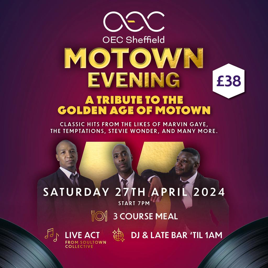 Motown evening The OEC Sheffield Sat 27th April 2024 Lineup