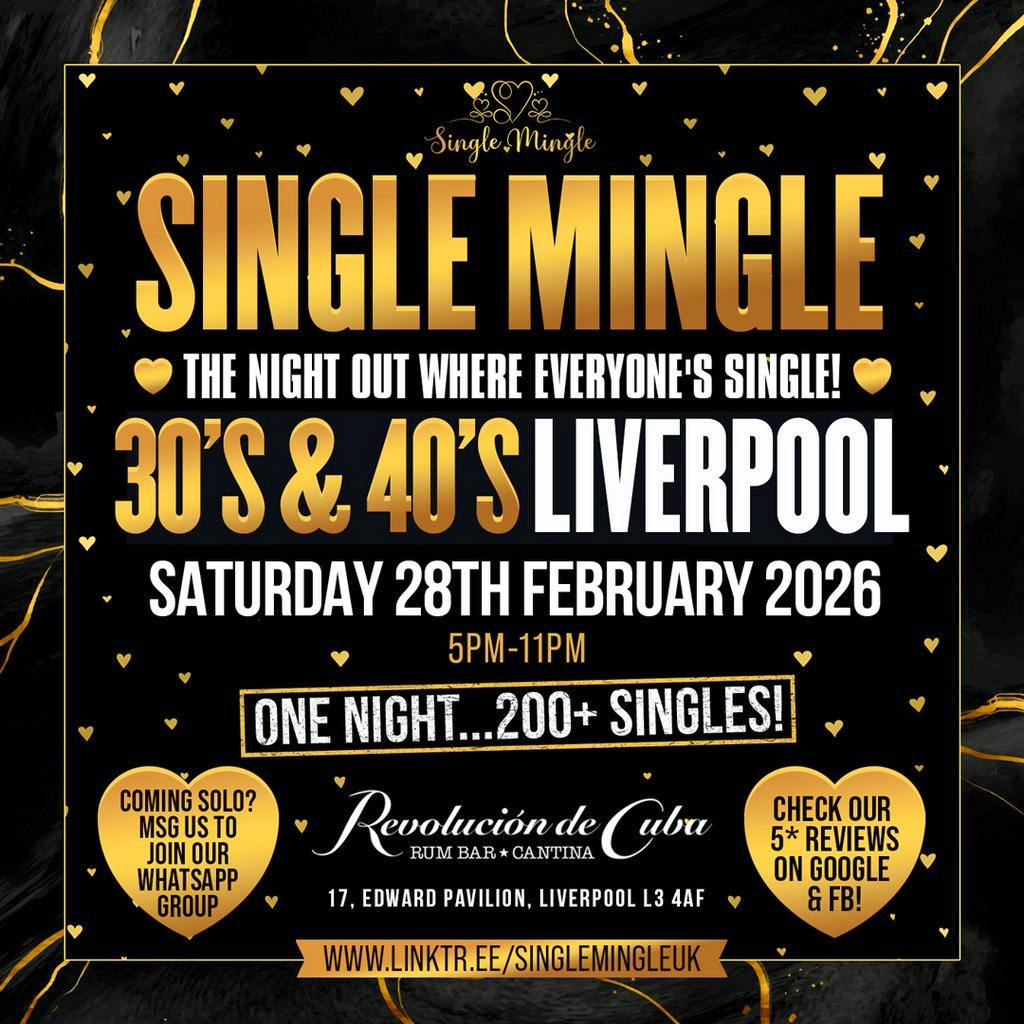 Single Mingle (Liverpool) - 30's & 40's - 28th February 2026 at Revolucion De Cuba