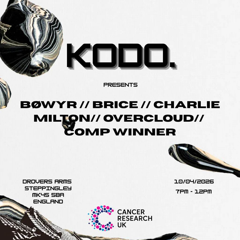 KODO. Presents cancer research fundraiser at Drovers Arms