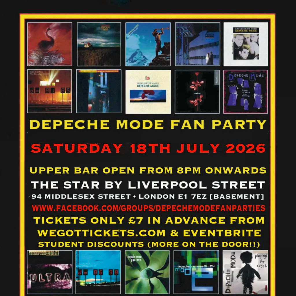 Depeche Mode / Mute Records Fan Party @ Star By Liverpool St. E1 at The Star By Liverpool Street