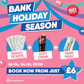 Bank Holiday Season - Buzz Bingo Ashmore Park 30/04