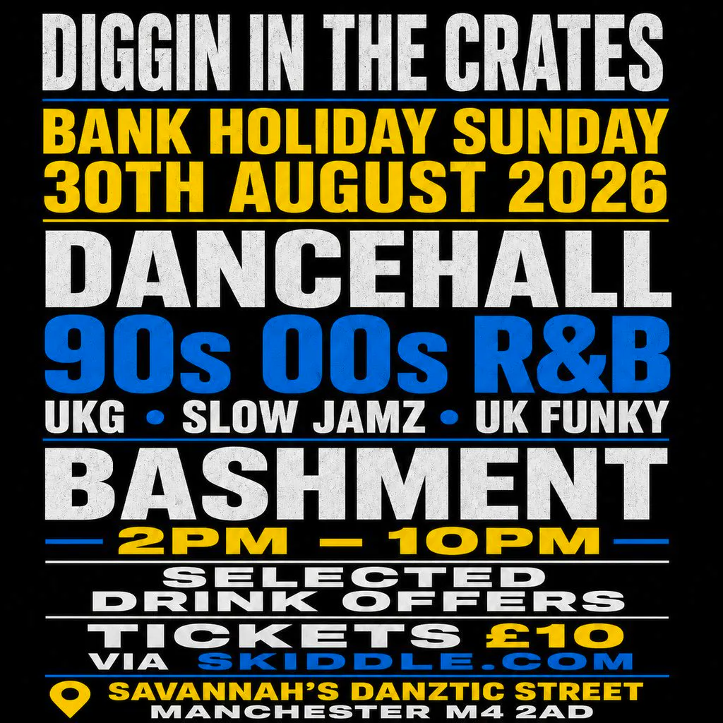 Digging in the crates Bank Holiday Special 30.08.26 at Savannahs Mcr