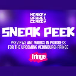 Sneak Peek - 7pm Tickets | Monkey Barrel Comedy Edinburgh  | Thu 26th May 2022 Lineup