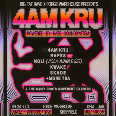 Big Fat Rave: 4am Kru & More / Powered by Raze Sound System poster at Forge Warehouse