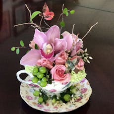 Vintage Tea Cup Flower Workshop at Karen Woodhams