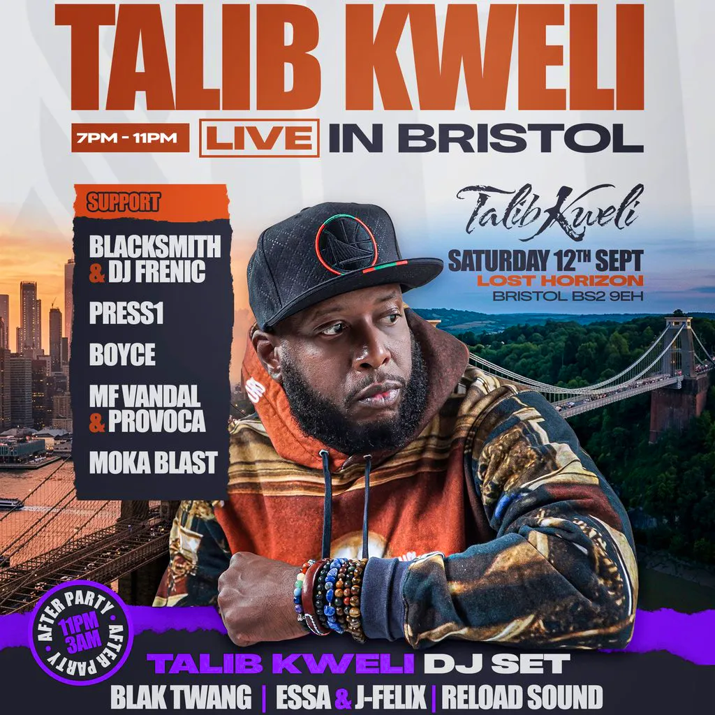 Talib Kweli Live in Bristol! Plus after party with Talib DJ Set! at Lost Horizon HQ