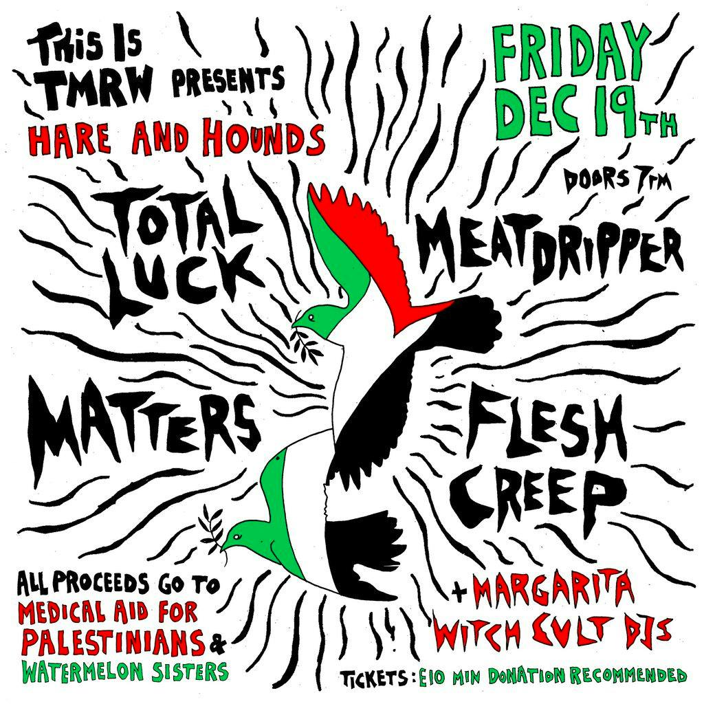 Xmas for Palestine with Flesh Creep, Meatdripper, Total Luck + at Hare And Hounds Kings Heath