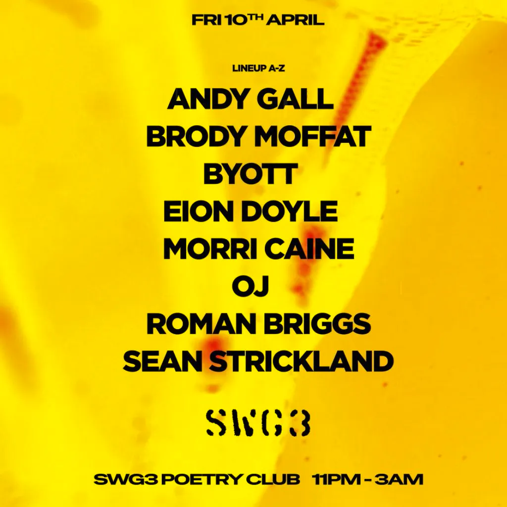 SYNTHETIC x SWG3 Poetry Club at SWG3