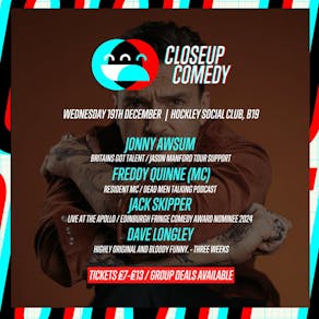 CLOSEUP COMEDY at Hockley Social Club w/ Jonny Awsum