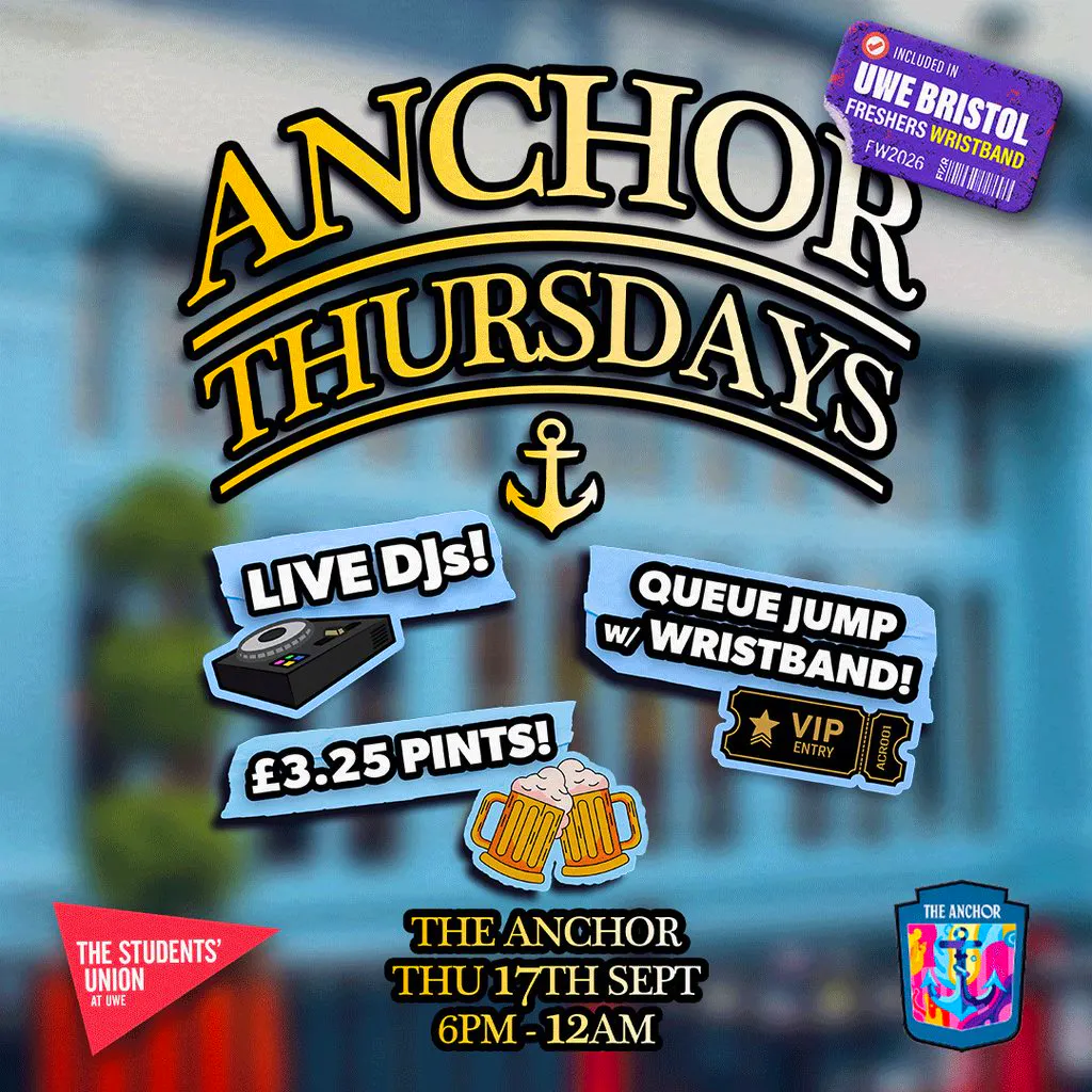 UWE Bristol Official Freshers | Anchor Thursdays at The Anchor Bristol