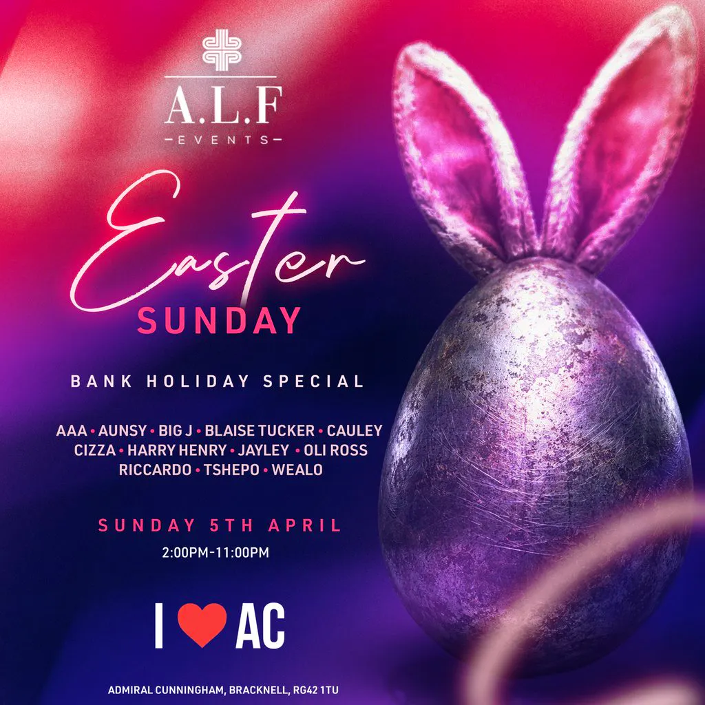 A.L.F Events Easter Sunday at The Admiral Cunningham at The Admiral Cunningham