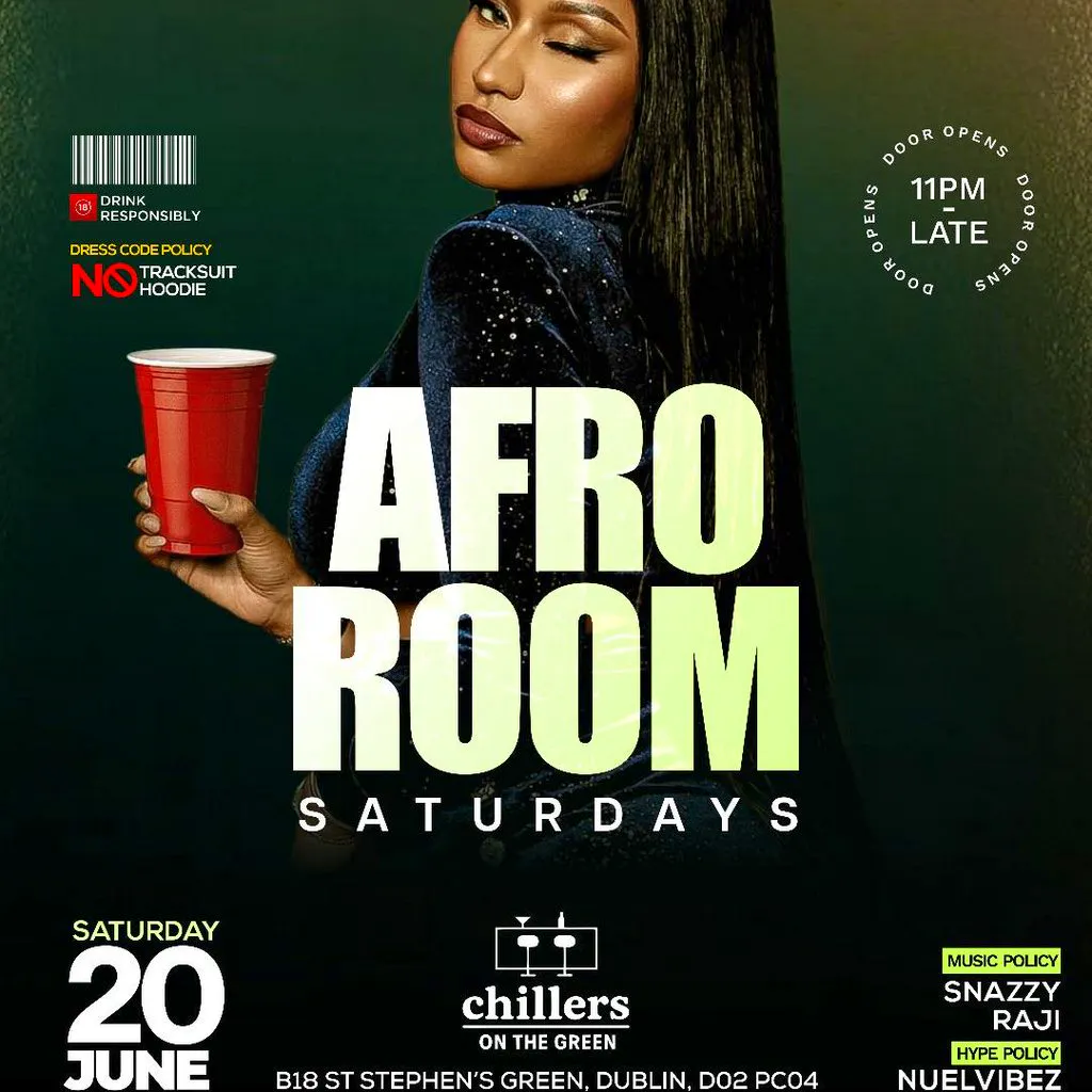 Afro Room Afrobeats & Amapiano Party At Chillers Sat 20th June at Chillers On The Green