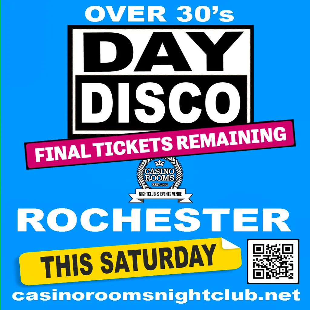 Day Disco (Over 30's) - Saturday 2nd May 2026 at Casino Rooms