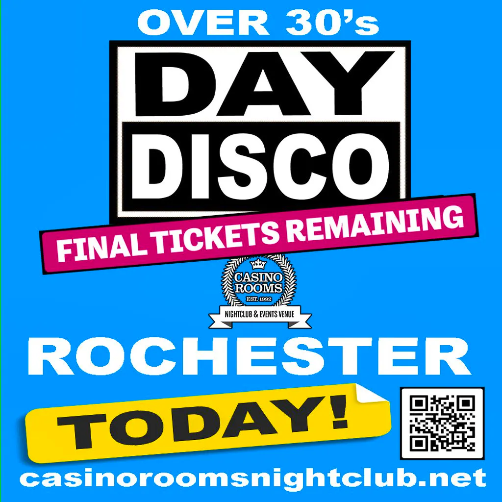 Day Disco (Over 30's) - Saturday 2nd May 2026 at Casino Rooms