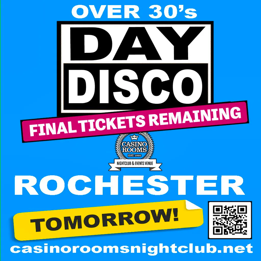 Day Disco (Over 30's) - Saturday 2nd May 2026 at Casino Rooms