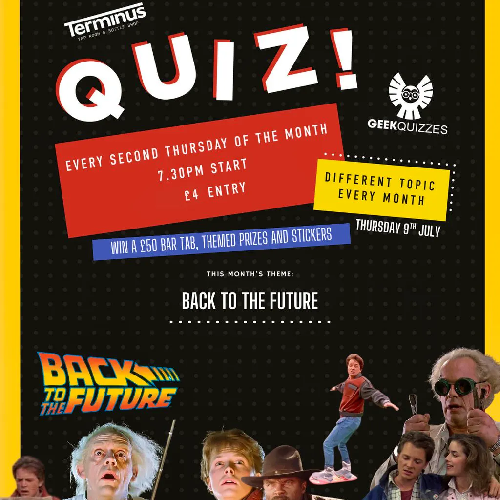Back to the Future Quiz Event at Terminus Tap Room And Bottle Shop