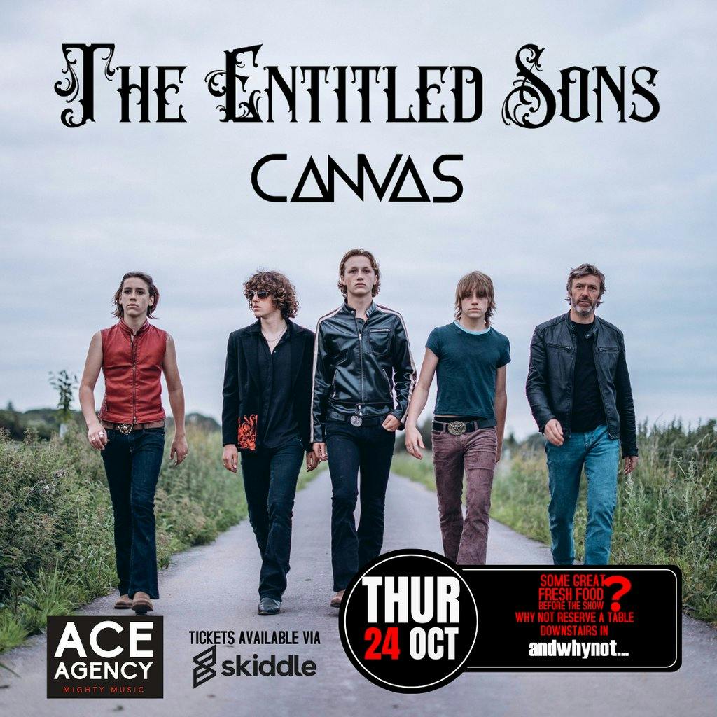 Tickets The Entitled Sons Live At Canvas Canvas Mansfield Mansfield Thu 24 October 2024