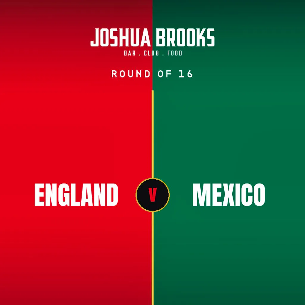 England v Mexico | World Cup Last 16 Big Screen | Joshua Brooks at Joshua Brooks
