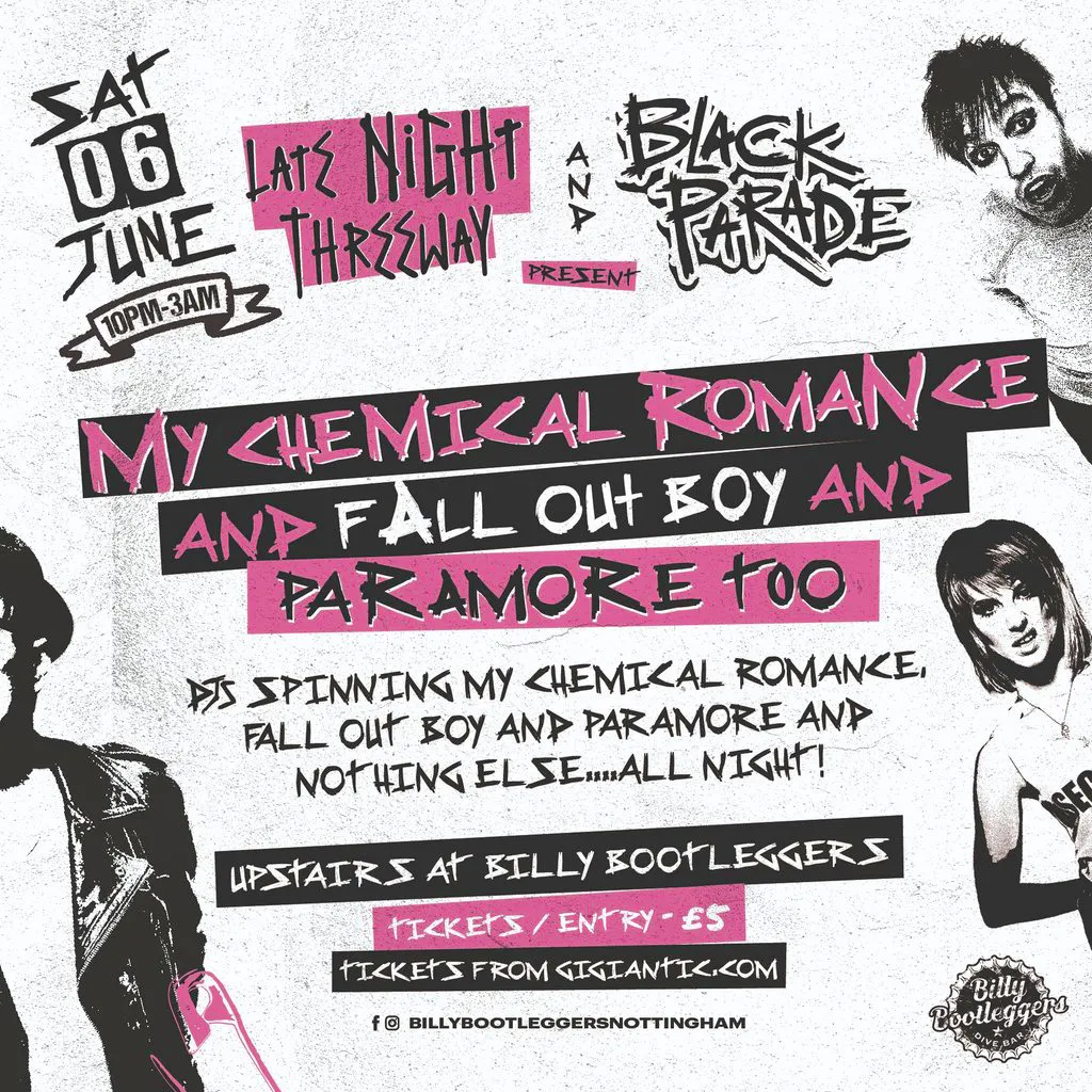 My Chemical Romance and Fall Out Boy and Paramore too at Billy Bootleggers Bar