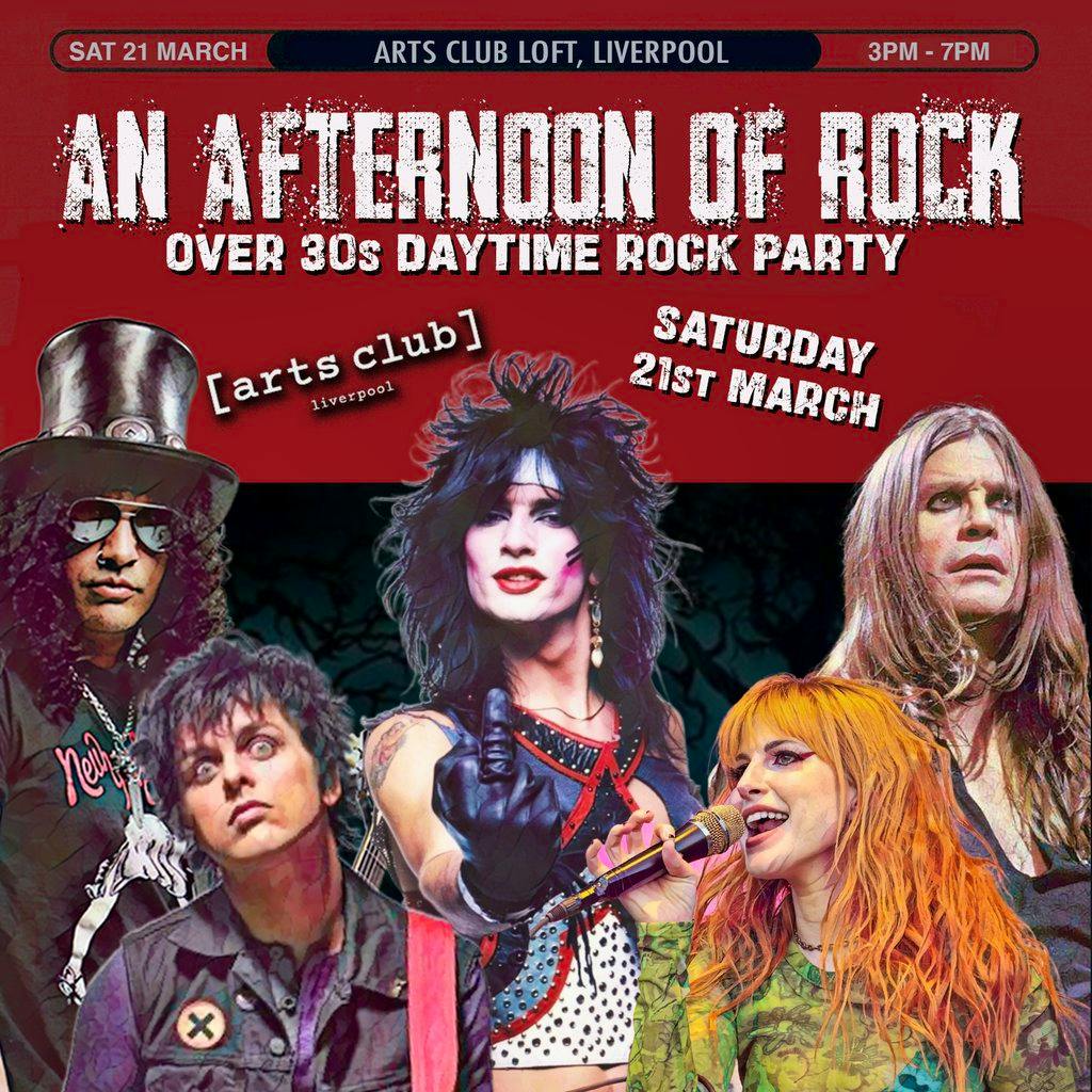 An Afternoon of Rock: LIVERPOOL (Over 30s Rock/Metal) 3pm-7pm at Arts Club