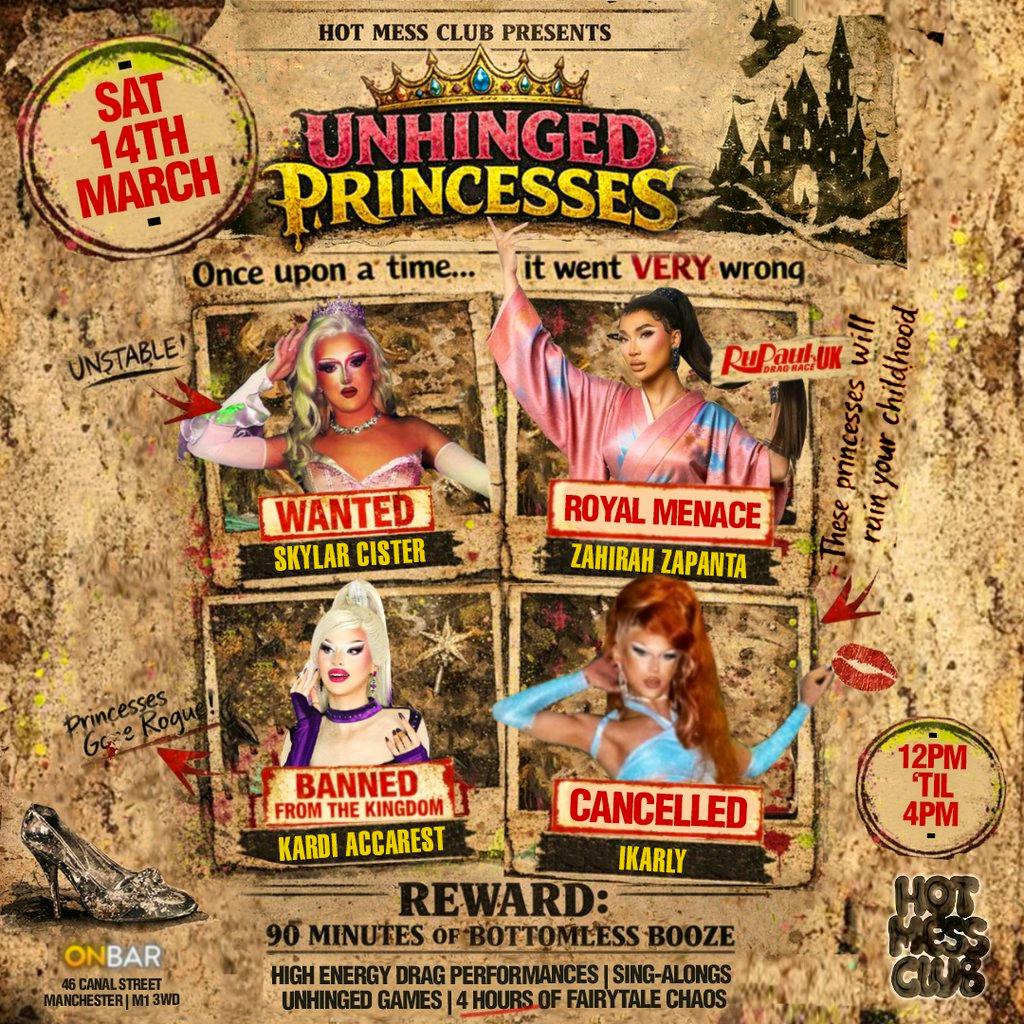 Hot Mess Club: Unhinged Princesses at OnBar Manchester