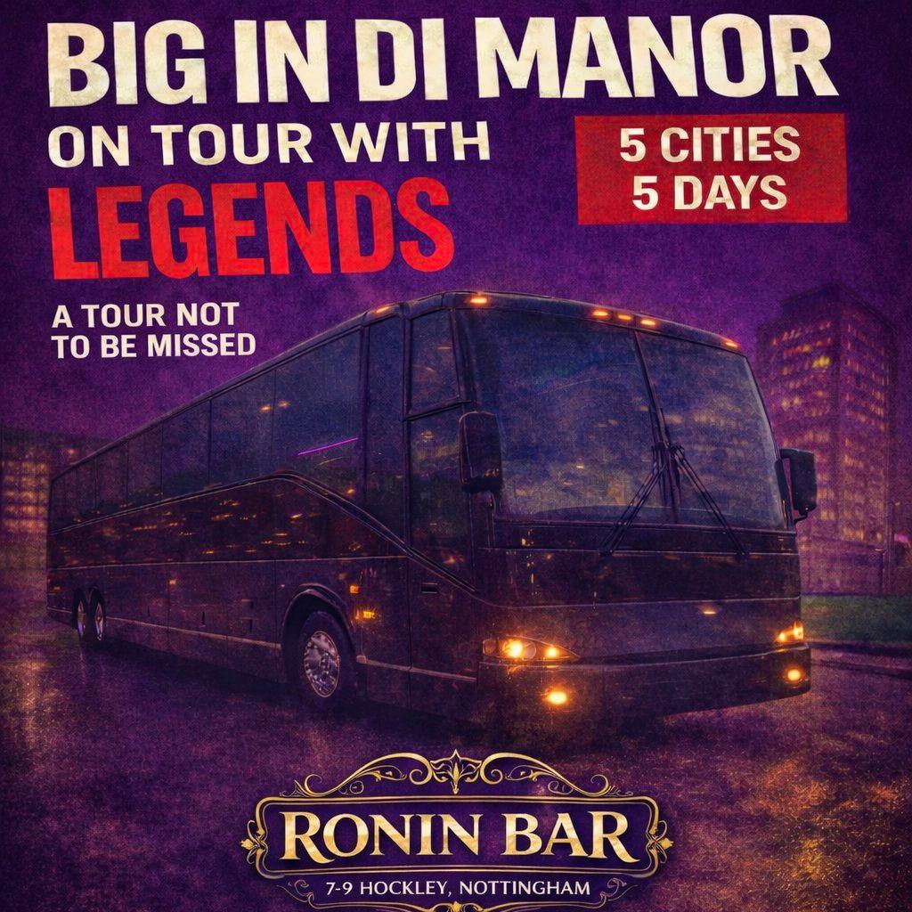 Big in di manor entertainment on tour with legends at Ronin Bar