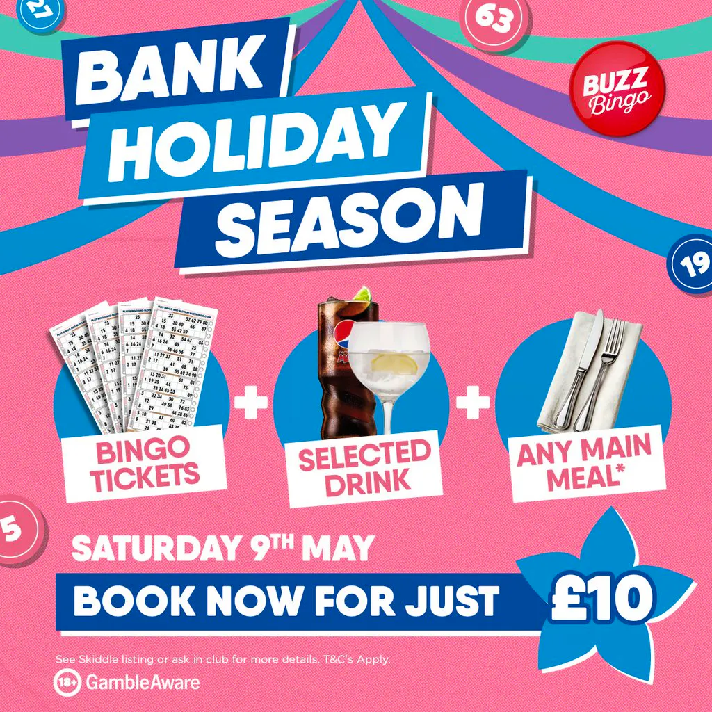 Bank Holiday Season - Buzz Bingo Clacton On Sea 09/05 at Buzz Bingo Clacton