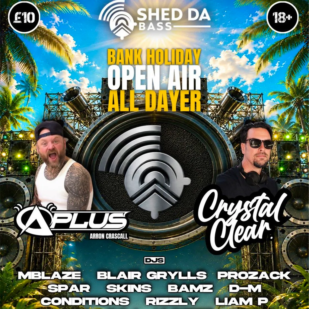 Shed Da Bass Events Presents Bank Holiday Open Air All Dayer at The Queens Head Aylesbury