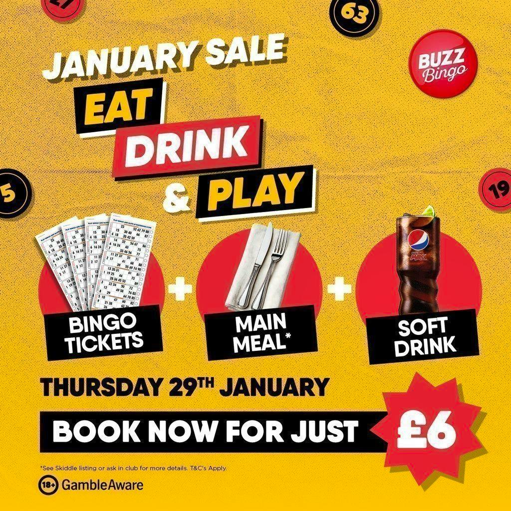 Eat, Drink & Play - Buzz Bingo Bristol Fishponds (29/01/26) at Buzz Bingo Bristol Fishponds