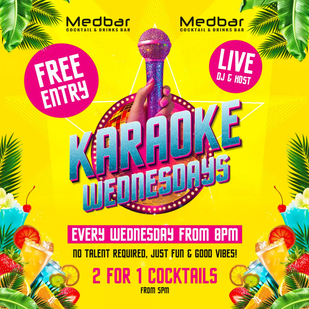 Karaoke & DJ from 8pm at Medbar Southampton