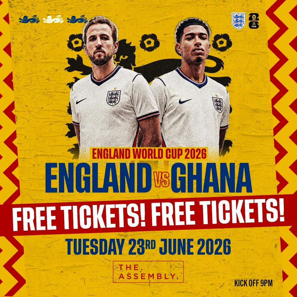 ENGLAND vs GHANA - WORLD CUP 2026 LEAMINGTON [Free Entry Ticket] at The Assembly Leamington