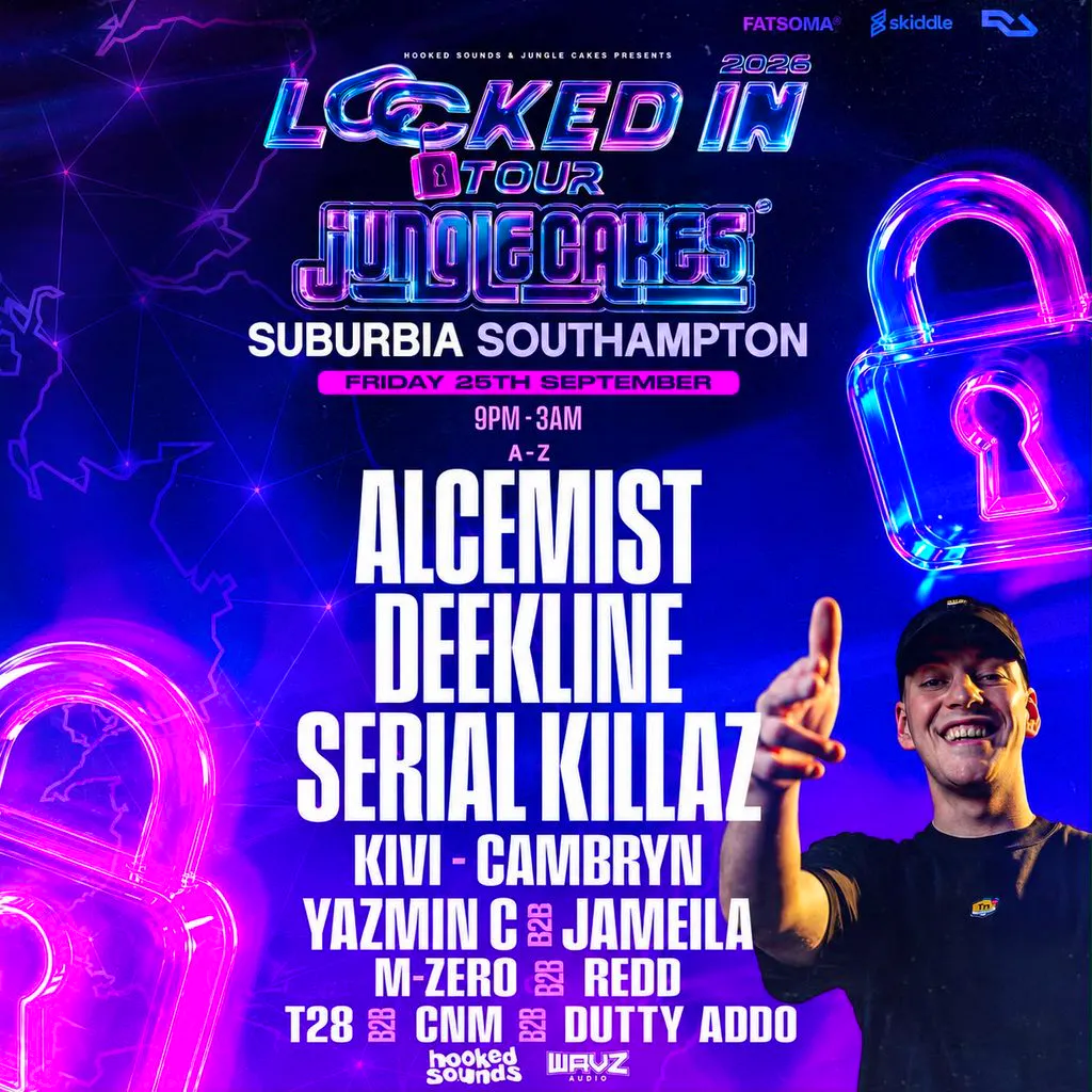 LOCKED IN: Alcemist,Deekline&Serial Killaz [JUNGLE CAKES] at Suburbia Southampton