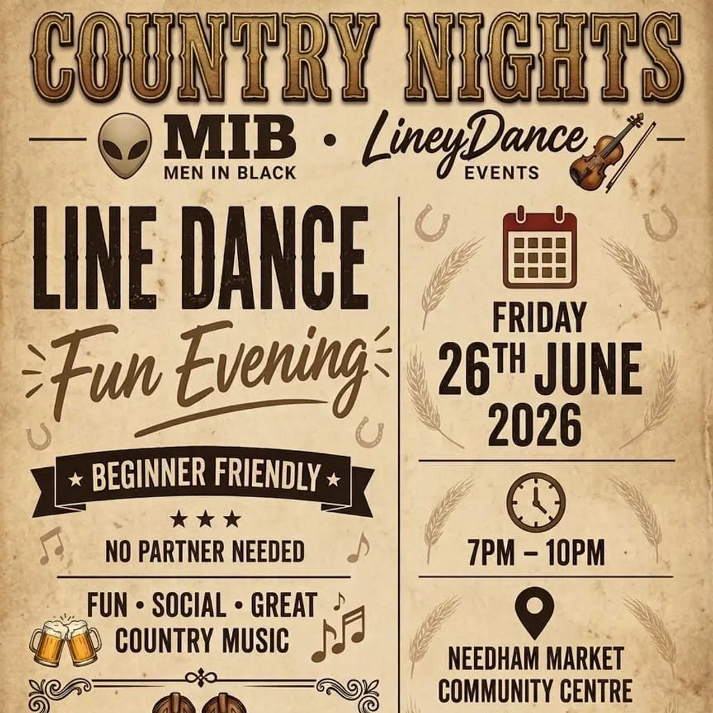 Beginner Line Dance Social with 4 Instructors at Needham Market Community Centre
