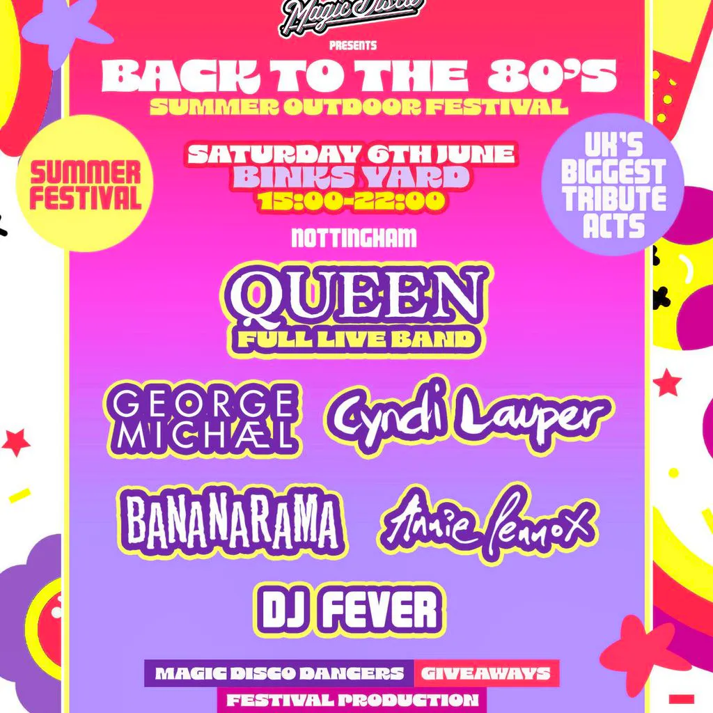 Back to the 80's Summer Outdoor Tribute Festival at Binks Yard