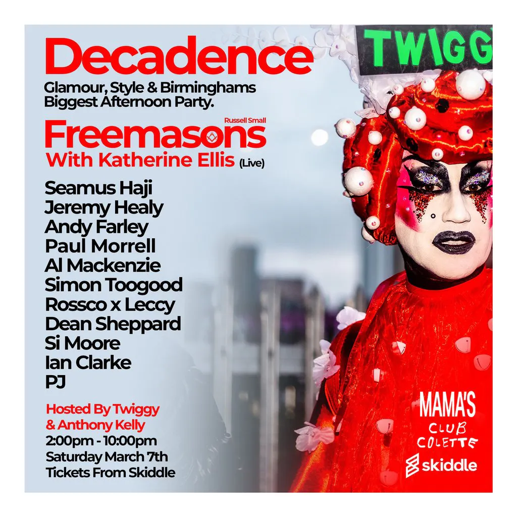 Decadence Birmingham - Saturday March 7th 2026 | Mama Roux's Birmingham ...
