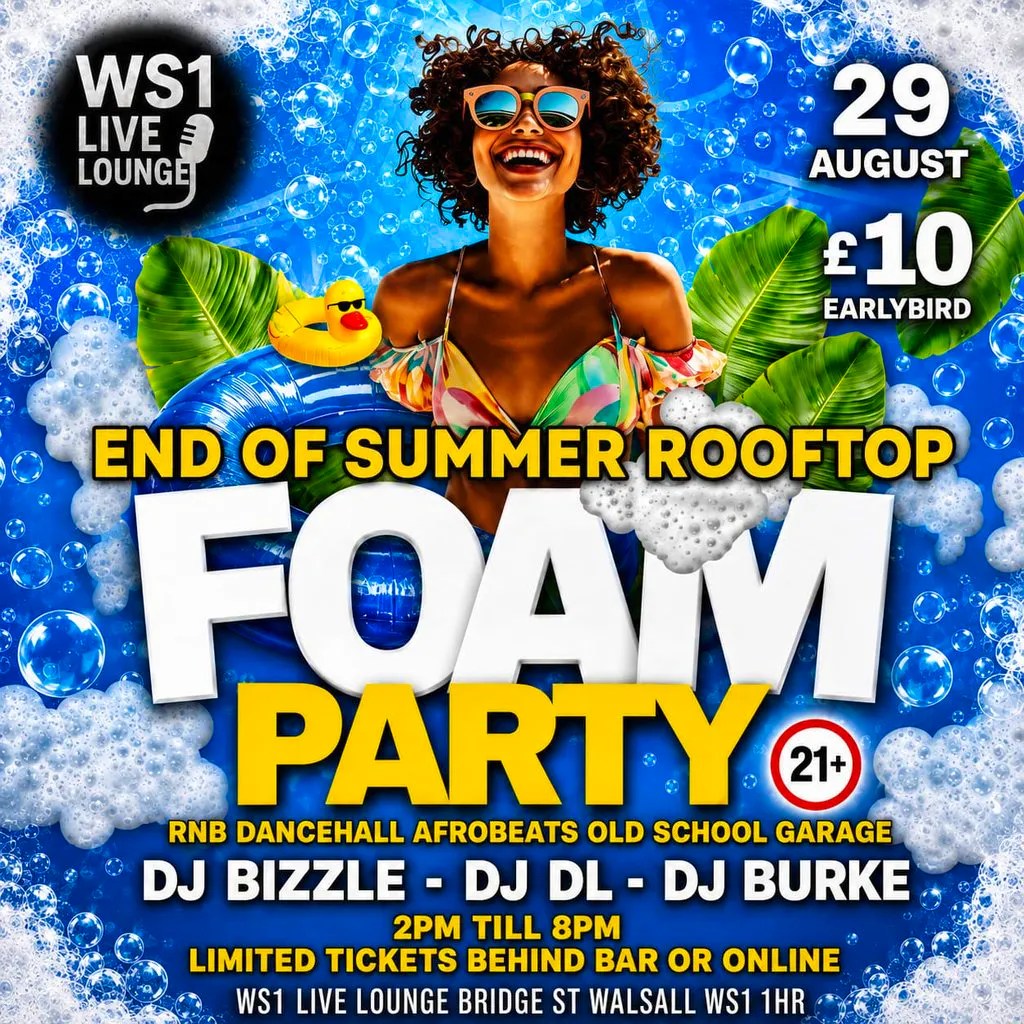 ROOFTOP FOAM PARTY DAY RAVE @Ws1 Live Lounge 29.8.26 2PM- 8PM at WS1 LIVE LOUNGE