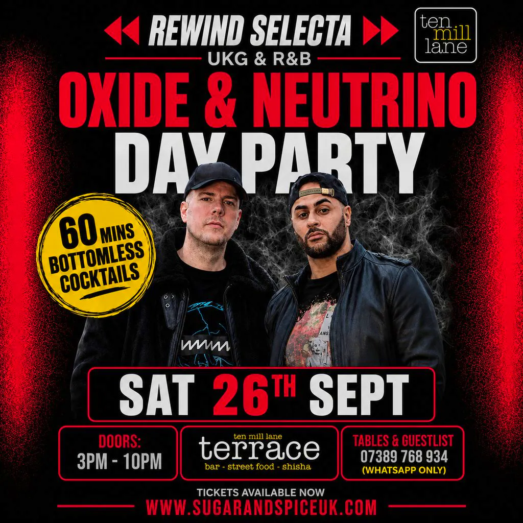 Rewind Selecta - Oxide & Neutrino Day Party - Cardiff at Ten Mill Lane