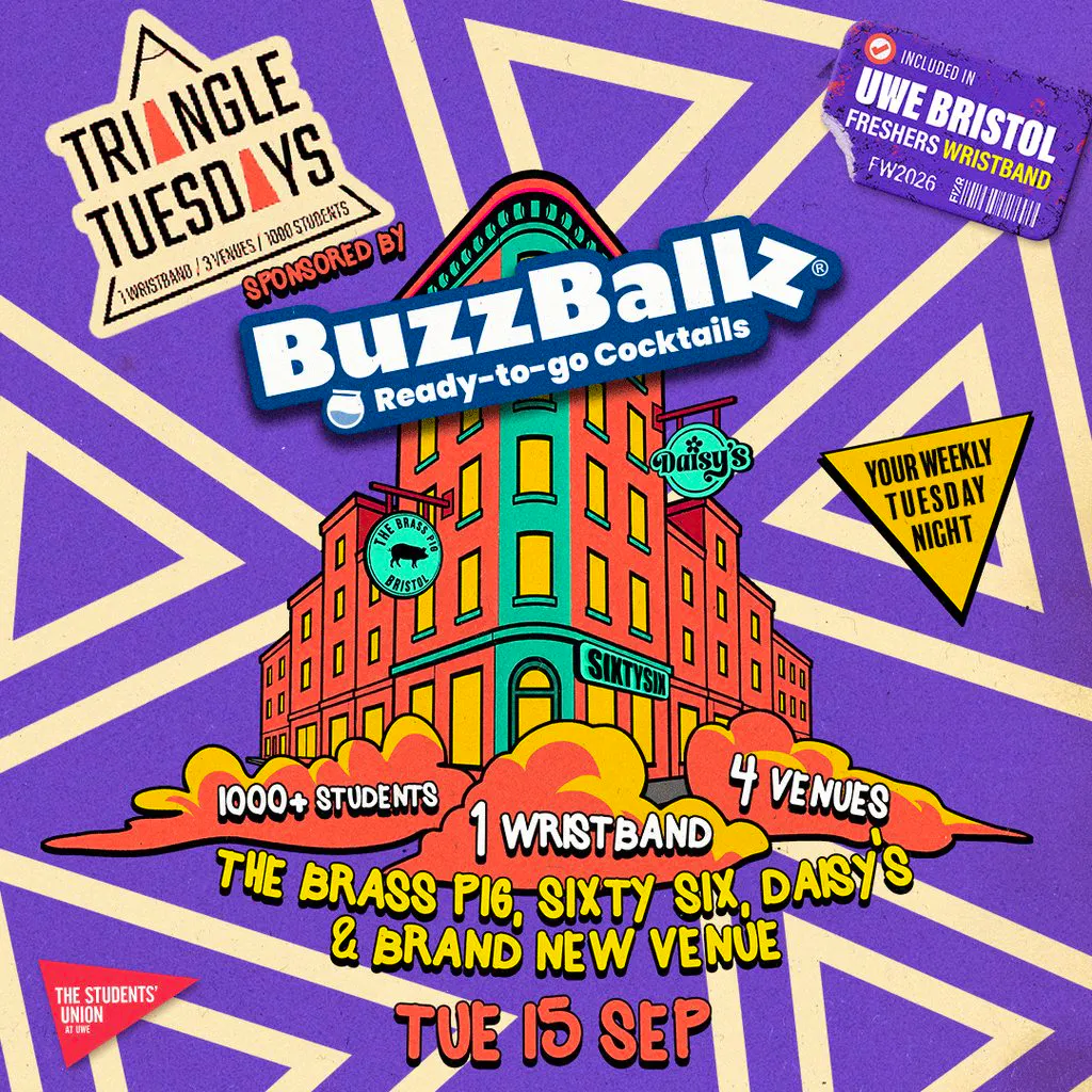 UWE Bristol Official Freshers | Triangle Tuesdays at Triangle West, Bristol BS8 1ER, UK