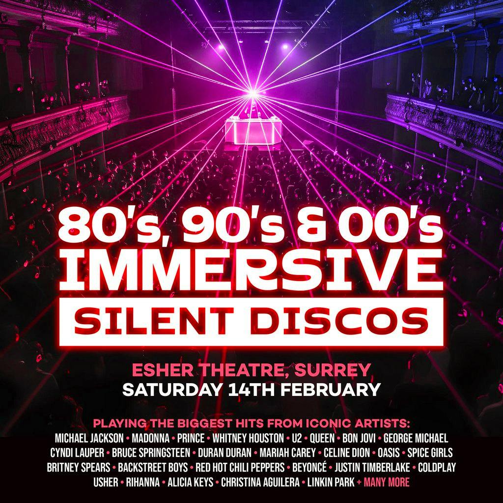 80s, 90s & 00s Silent Disco @ Esher Theatre, Surrey at Esher Theatre